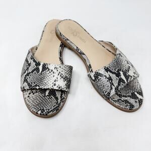 [Yosi Samra] Constantine Snake Python Print Slip On Slides Flat Sandals Size 9 M